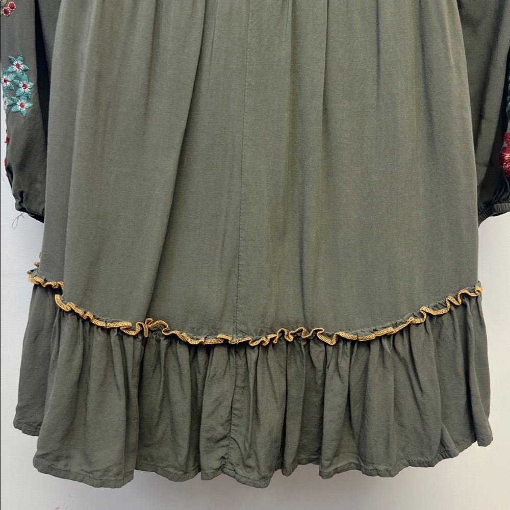 Savanna Jane Green Boho Floral Long Sleeve Dress Size Small - Picture 13 of 16